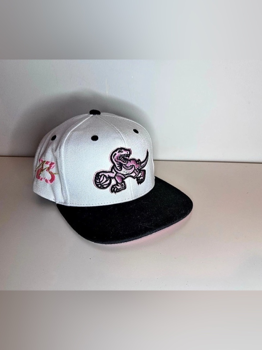 Mitchell & Ness Toronto Raptors Hardwood Classics Pink Brim Snapback Hat